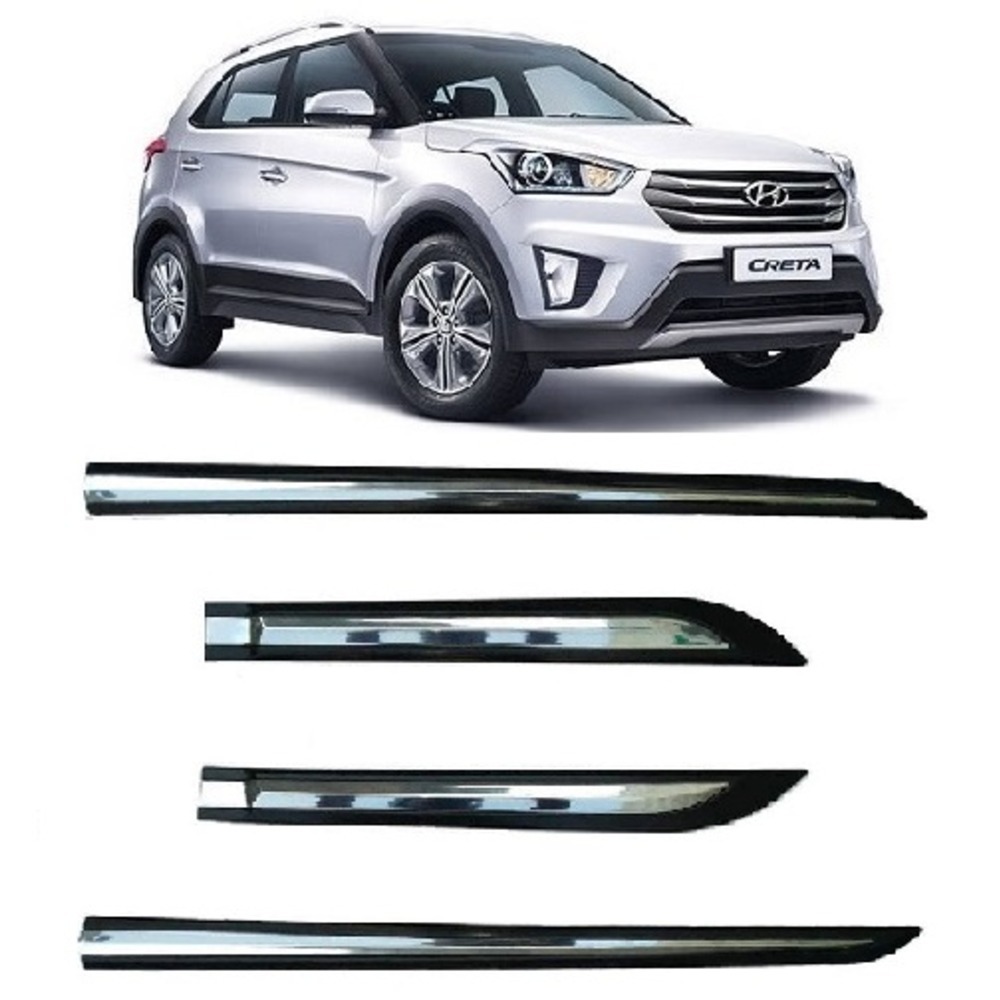Door Side Beading For Creta Old  - Silver & Black
